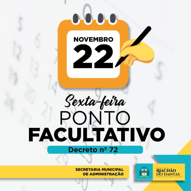 Prefeitura de Riachão do Dantas decreta ponto-facultativo na sexta-feira