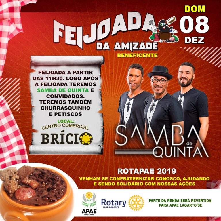 Beneficente: Feijoada da Amizade – Centro comercial Brício – Lagarto/SE