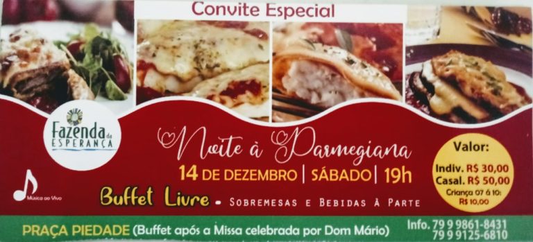Agenda: Noite à Parmegiana – Fazenda da Esperança
