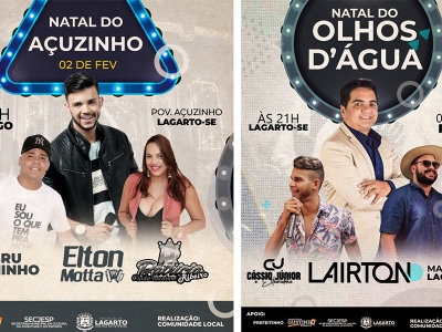 Lairton e Elton Mota agitam os natais dos povoados neste fim de semana