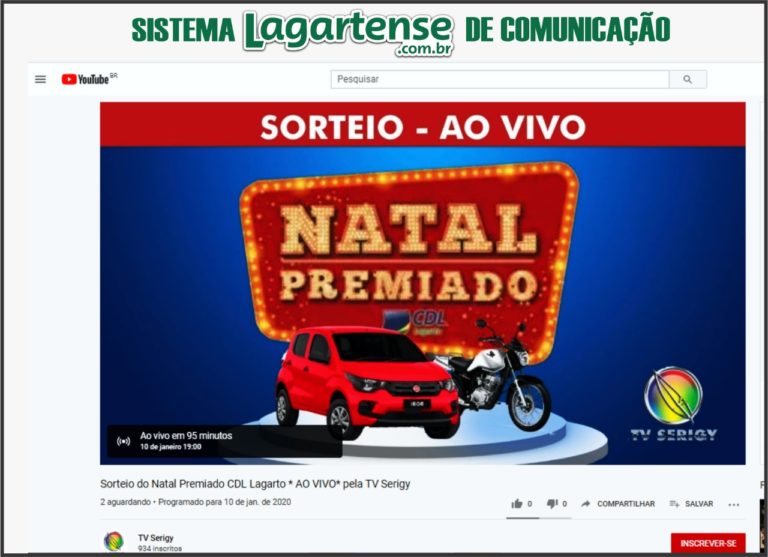 Sistema Lagartense de Comunicação transmitirá o sorteio do Natal Premiado CDL