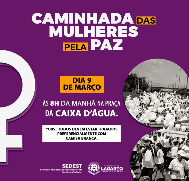 Caminhada das Mulheres pela Paz acontece no dia 9 em Lagarto