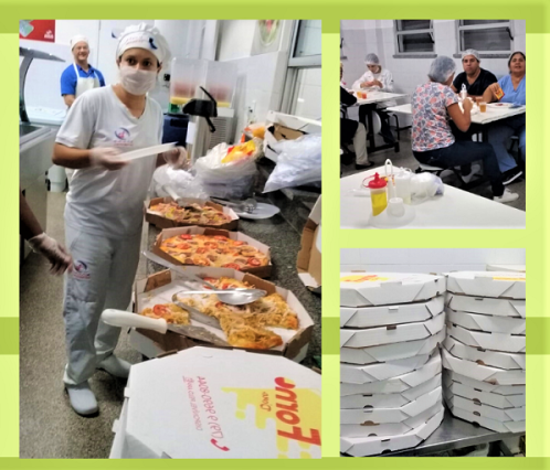 Profissionais do HUL recebem pizzas ofertadas por aplicativo de delivery em Lagarto
