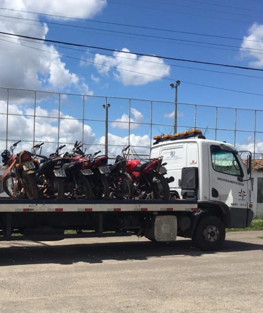 Motos apreendidas em Lagarto são encaminhadas ao Detran