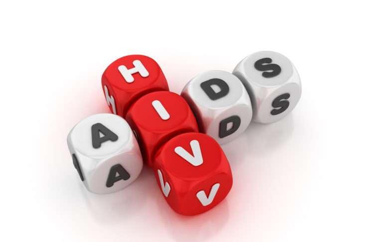 HIV Aids Concept Crossword - White Background - 3D Rendering
