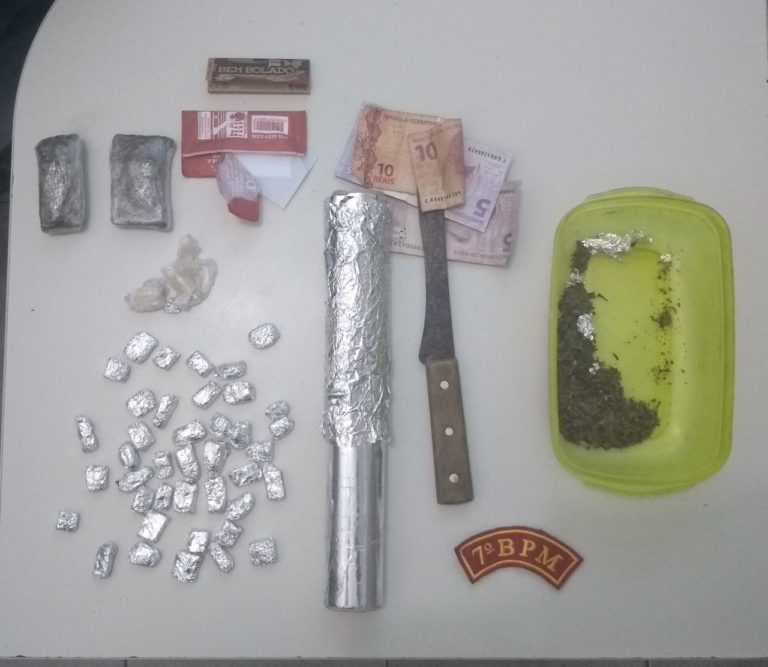 7ºBPM prende duas pessoas por tráfico de drogas em Lagarto
