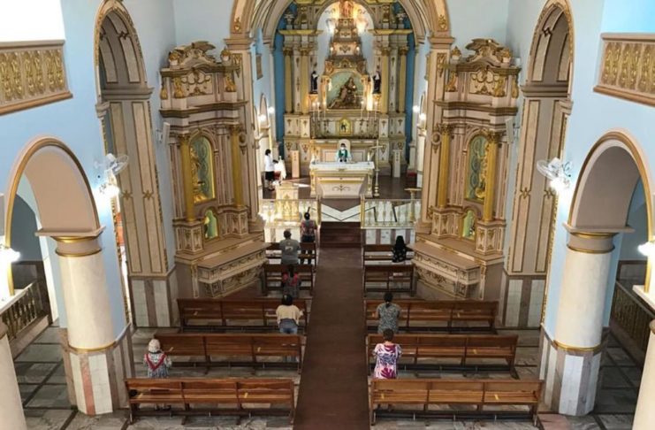 No começo de julho, algumas celebrações presenciais chegaram a ser realizadas no Santuário Mariano de Nossa Senhora da Piedade