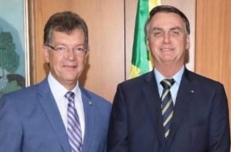 Presidente Jair Bolsonaro e o deputado Laercio Oliveira no Palácio do Planalto
