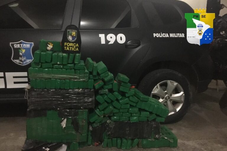 Polícia Militar apreende 200 quilos de maconha em município do interior de Sergipe