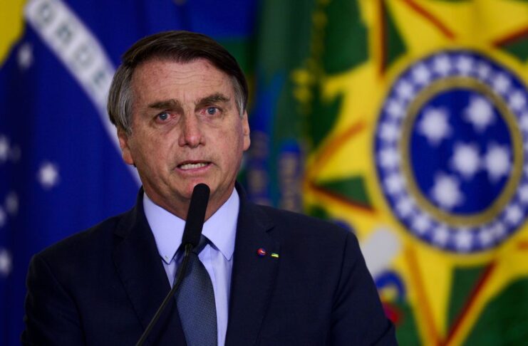 O presidente Jair Bolsonaro durante cerimônia de posse do ministro da Saúde, Eduardo Pazuello, no Palácio do Planalto.