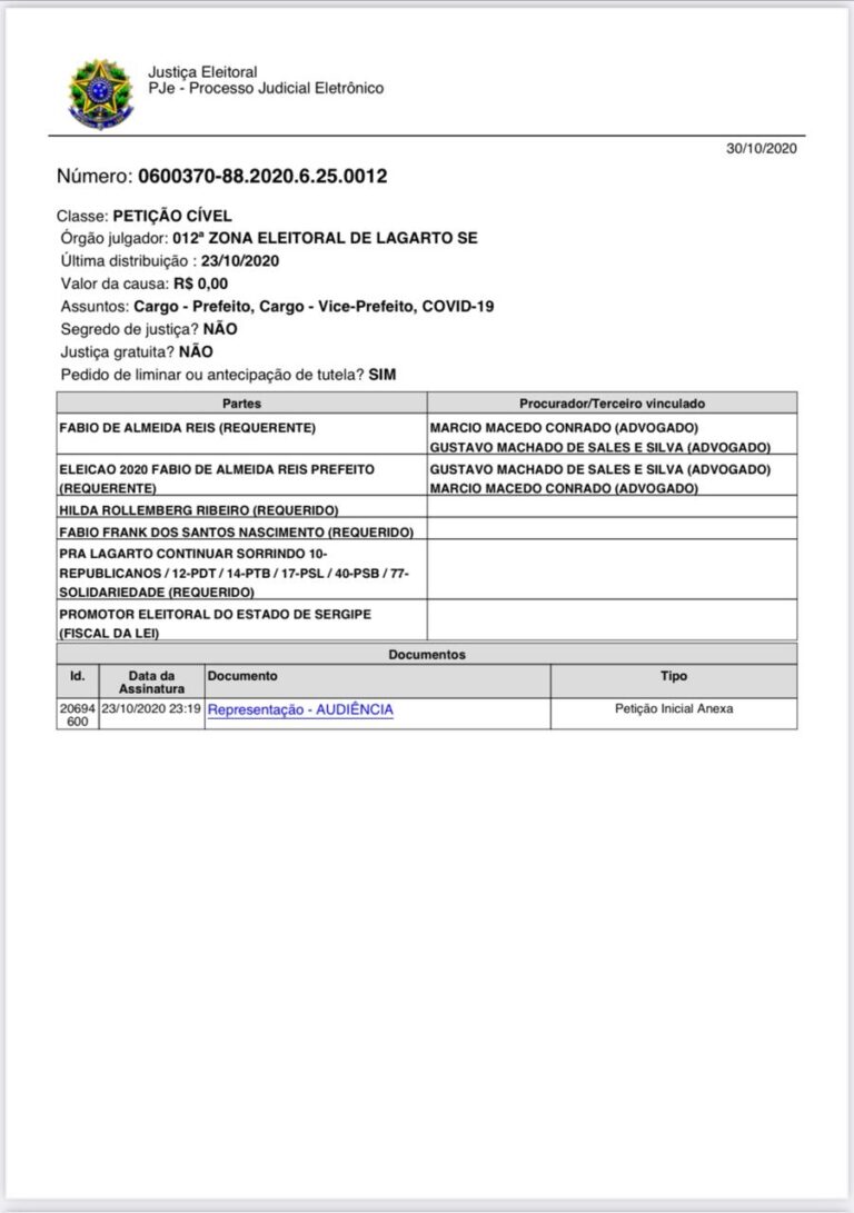 Fábio Reis entra com ação para proibir Hilda Ribeiro de fazer campanha