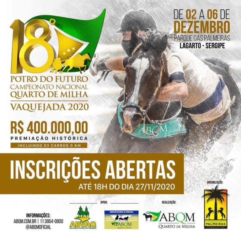 Parque das Palmeiras sediará o maior evento do Quarto de Milha de Vaquejada
