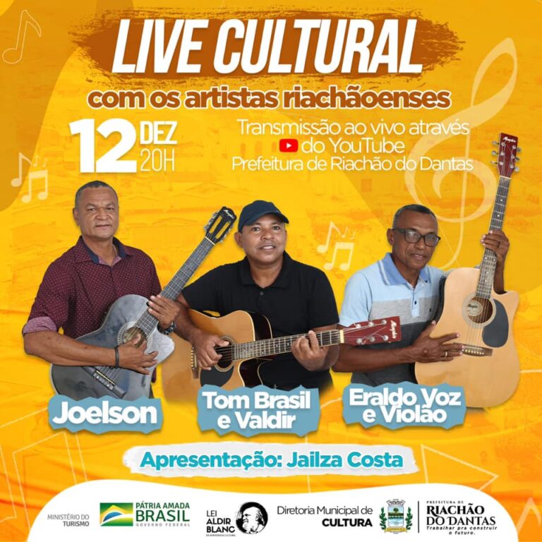 Prefeitura de Riachão do Dantas divulga atrações da 1ª Live Cultural