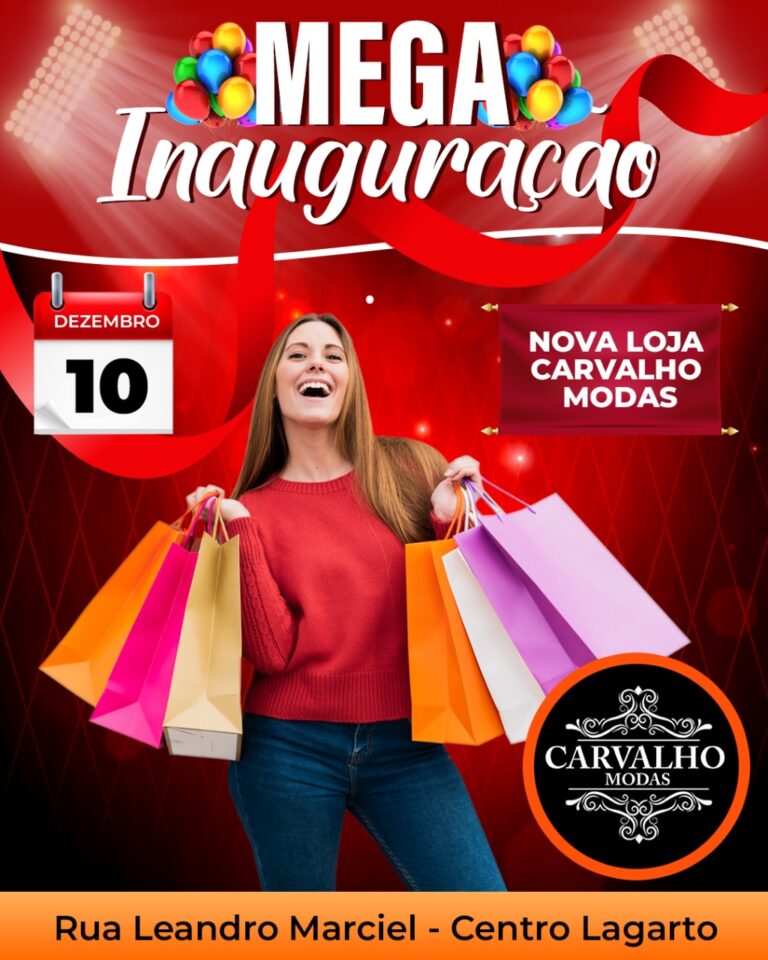 Carvalho Modas inaugura nova loja em Lagarto na próxima quinta-feira, 10