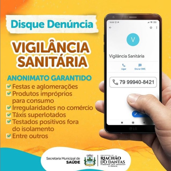Prefeitura de Riachão do Dantas lança o Disque Denúncia Vigilância Sanitária