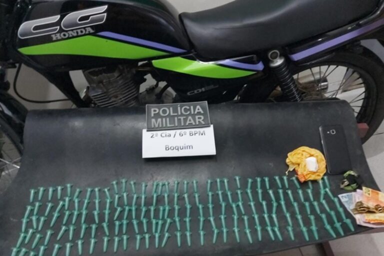 PM apreende suspeito por tráfico de drogas na cidade de Boquim