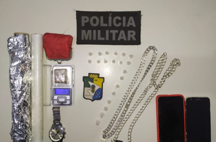Materiais apreendidos pelo 7°BPM