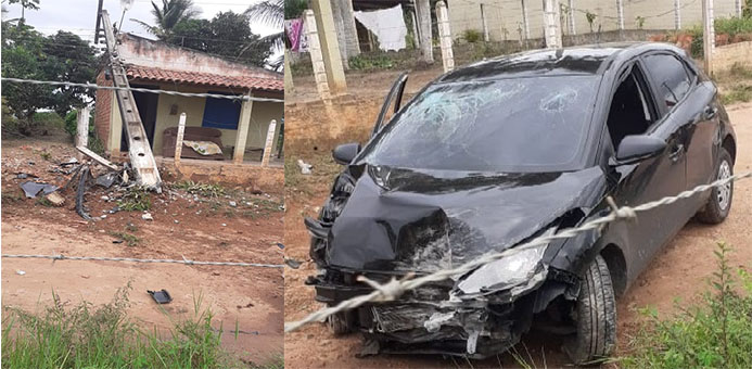 Perseguição termina em acidente no povoado Santo Antônio