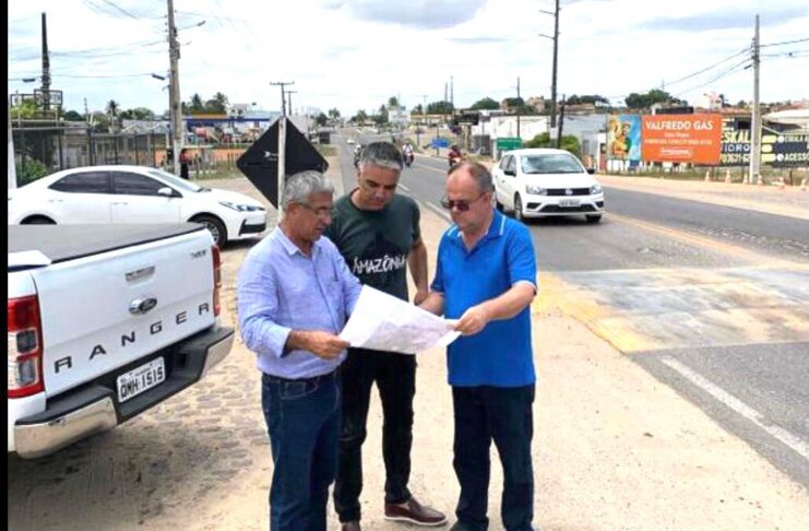 Belivaldo esteve em Lagarto para acompanhar detalhes do projeto de duplicação ao lado do deputado federal Fábio Reis