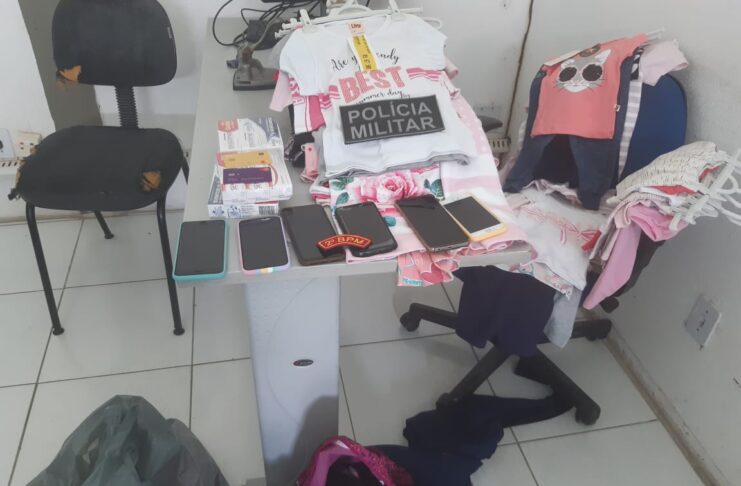 Materiais apreendidos pela PM