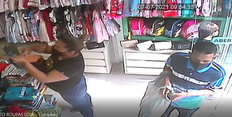 PC divulga imagens de furto em loja de roupas em Itabaiana