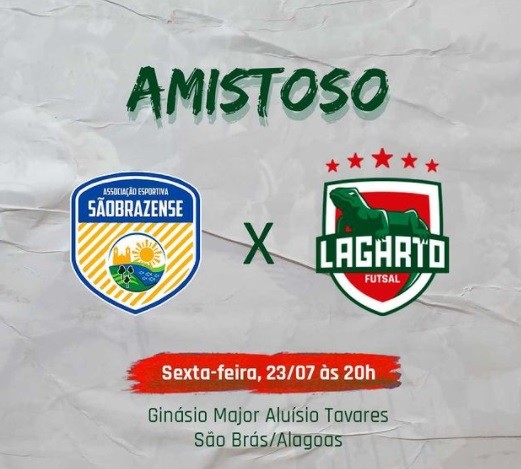 Lagarto Futsal participa de amistoso em Alagoas nesta sexta, 23
