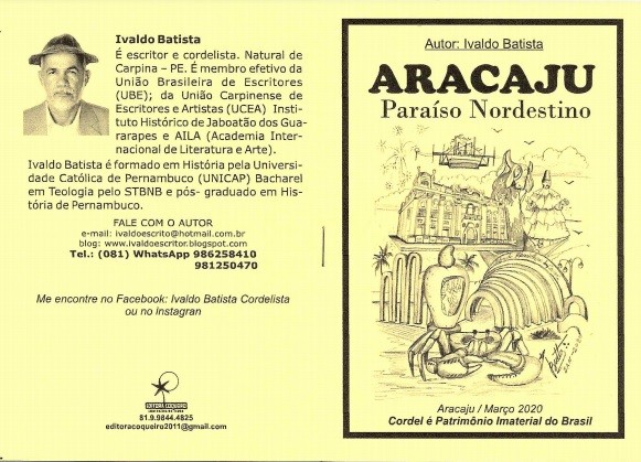 Cordelista pernambucano divulga cordel em homenagem a Aracaju