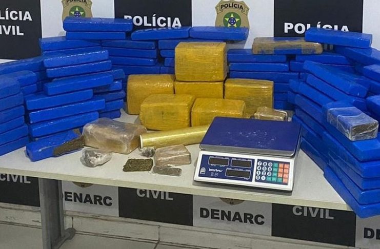 Mais de 100 quilos de maconha são apreendidos em Nossa Senhora do Socorro — Foto: Divulgação/SSP