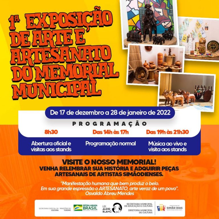 Simão Dias promove 1ª Exposição de Arte e Artesanato do Memorial Municipal
