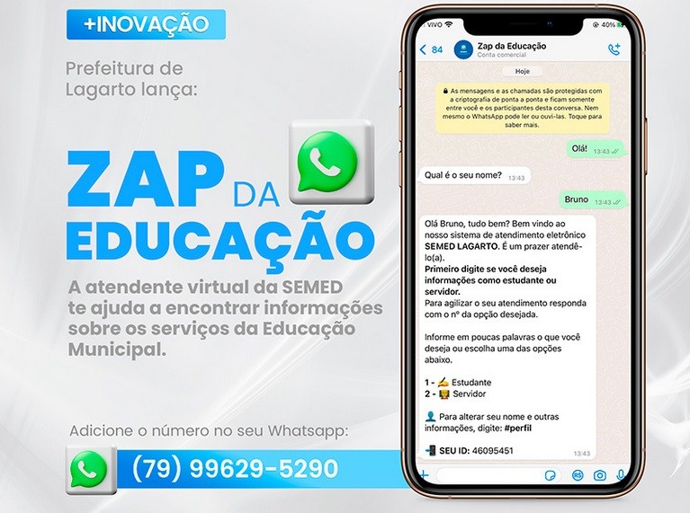Secretaria  Municipal de Educação de Lagarto implanta chatbot
