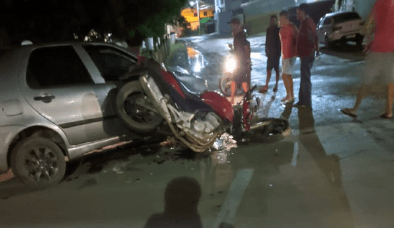 Colisão entre carro e moto deixa dois feridos em Lagarto