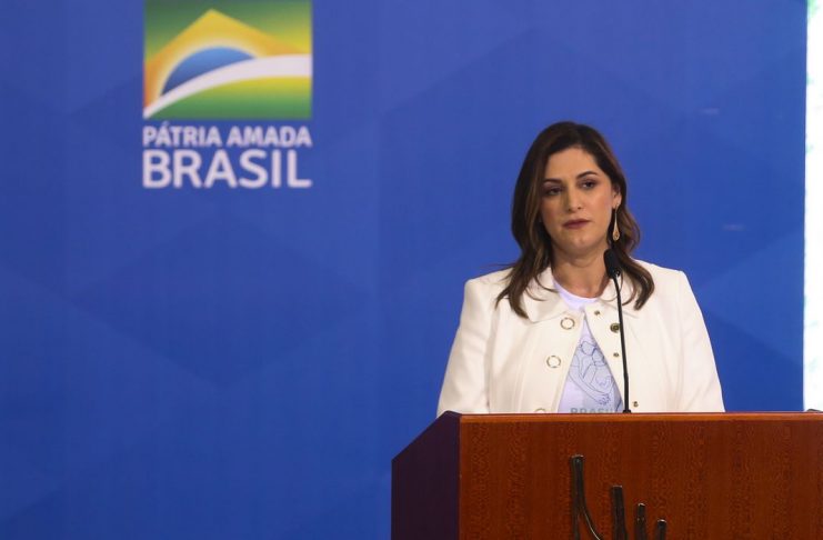 A ministra da Mulher, da Família e dos Direitos Humanos, Cristiane Britto, participa do evento Brasil pela Vida e pela Família,no Palácio do Planalto