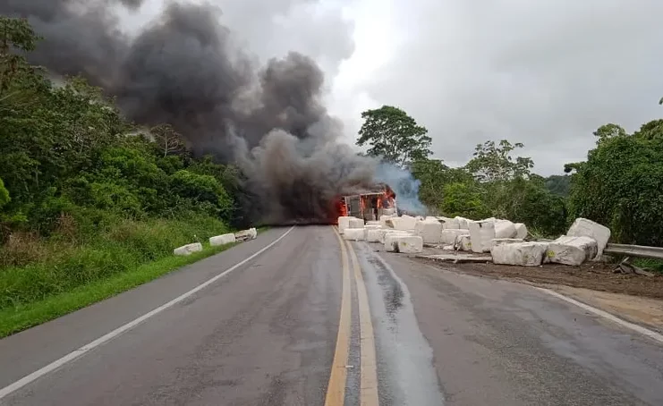 Local do acidente na BR-101 em Cristinápolis (SE). — Foto: PRF
