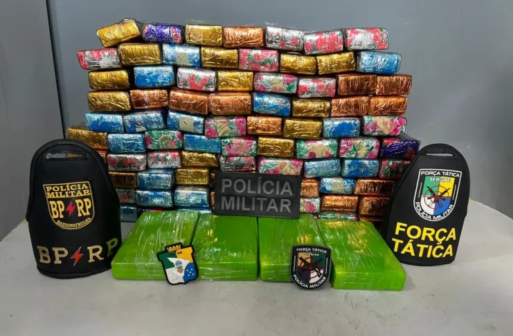 Droga apreendida em carro na Grande Aracaju (SE). — Foto: PMSE