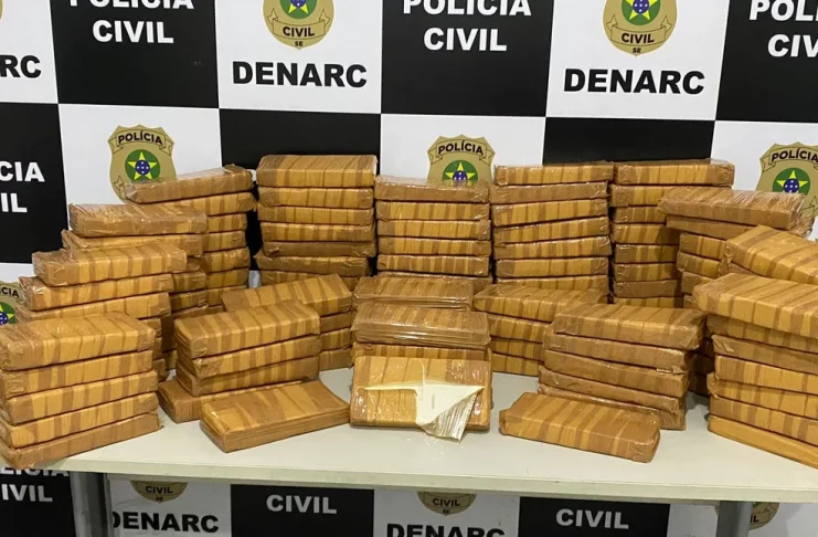 123 quilos de cocaína aprrrendidos pela Polícia Civil em em Nossa Senhora do Socorro (SE) — Foto: Polícia Civil/ SE