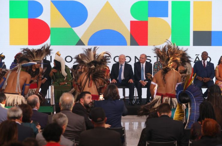 O presidente Luiz Inácio Lula da Silva, participa da cerimônia de posse das ministras da Igualdade Racial, Anielle Franco, e dos Povos Indígenas, Sonia Guajajara,(Foto: Valter Campanato)
