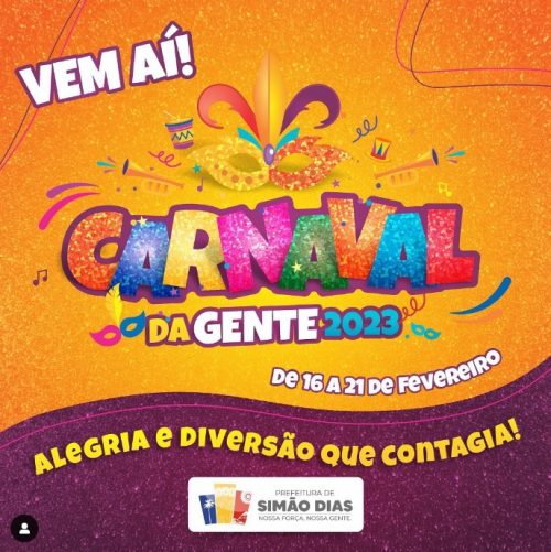 Prefeitura de Simão Dias anuncia realização do Carnaval da Gente