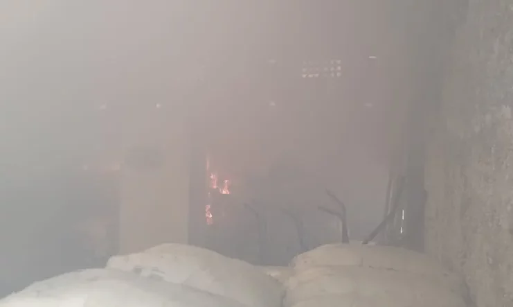 Incêndio em fábrica de estopas no município de Tobias Barreto (SE). — Foto: CBMSE