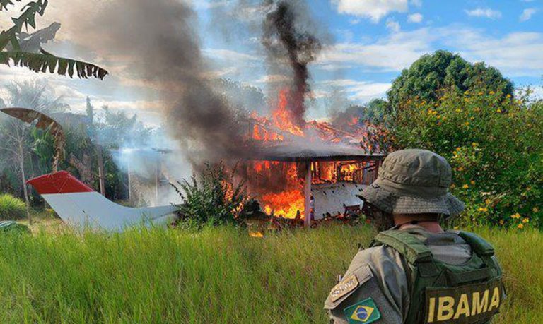 Operação do governo destrói avião e trator do garimpo em área yanomami