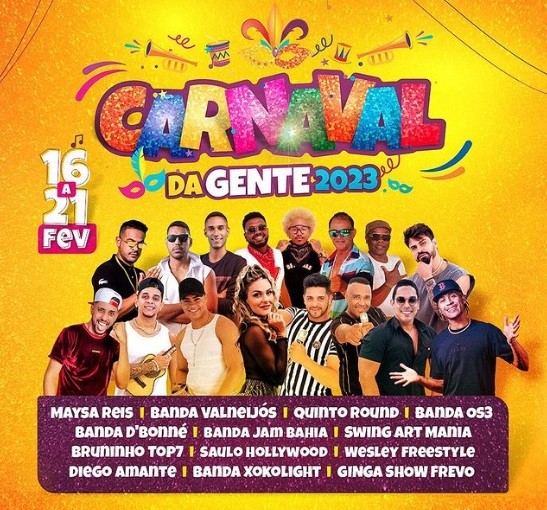 Prefeitura de Simão Dias divulga programação do Carnaval da Gente
