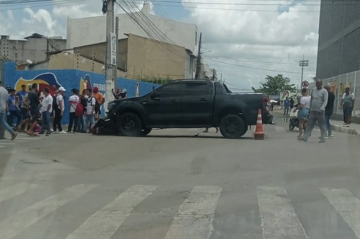 Mototaxista fica ferido em acidente no centro de Lagarto