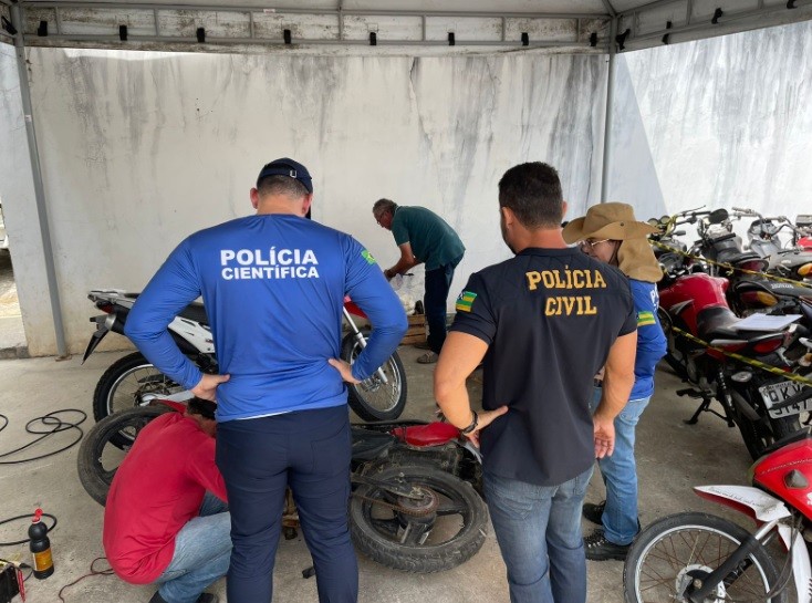 Delegacia de Simão Dias coordena perícia de mais de 30 motos apreendidas na região