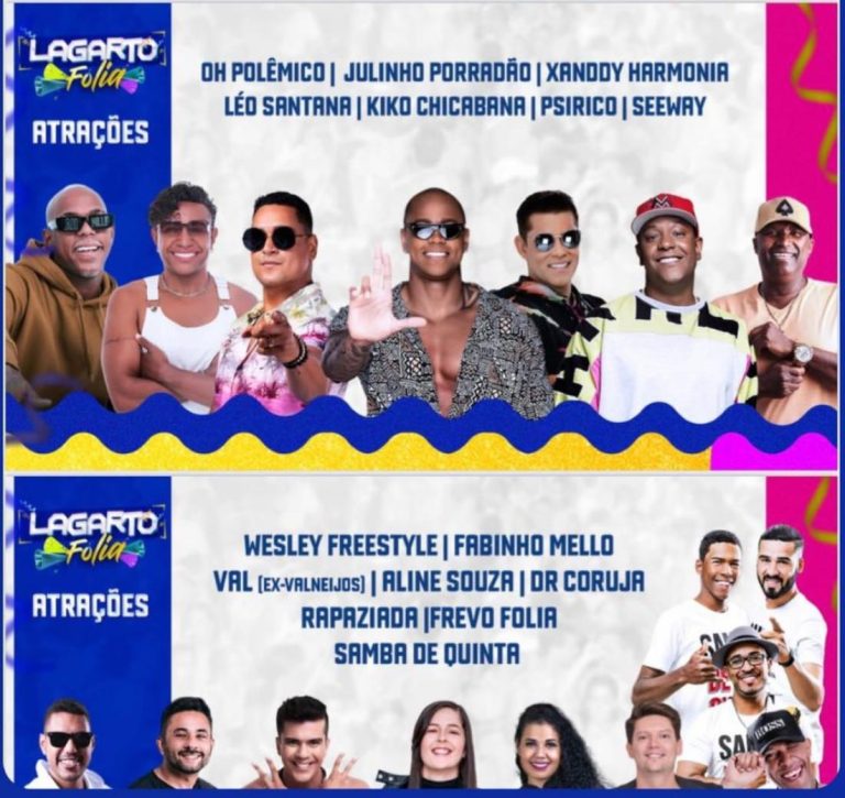 Divulgada a programação oficial do Lagarto Folia 2023