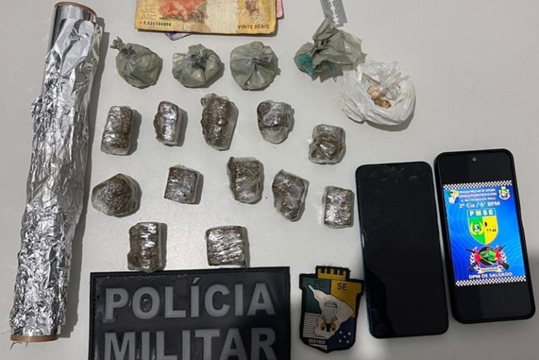 Polícia Militar prende casal suspeito de tráfico de drogas em Salgado
