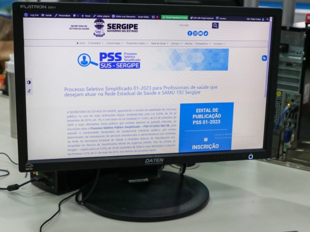 Governo de Sergipe abre inscrições para PSS da Saúde