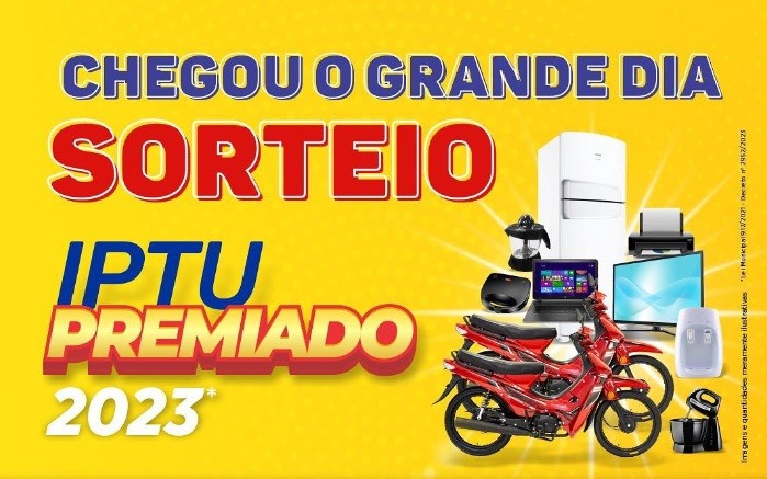 IPTU Premiado 2023: Prefeitura de Simão Dias realizará sorteio dia 12
