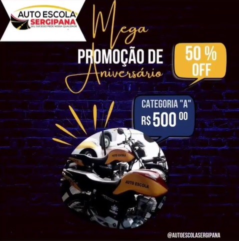 50% off: Autoescola Sergipana lança megapromoção de aniversário