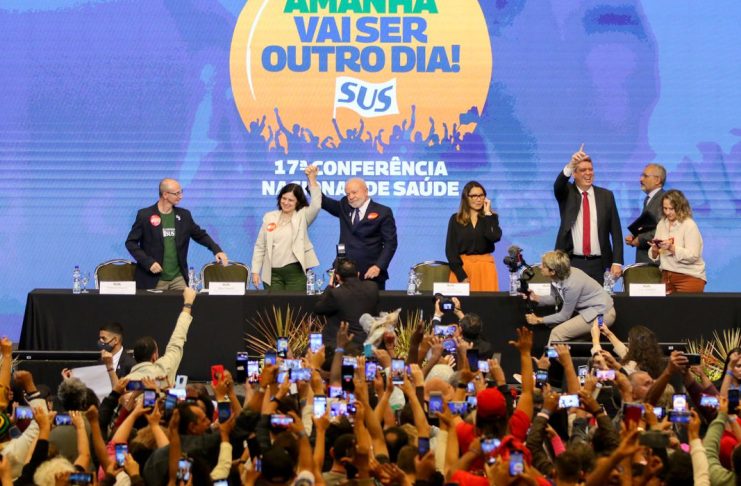 Brasília, 05/07/2023 O  presidente Luiz Inácio Lula da Silva, acompanhado da primeira-dama, janja Lula da Silva, da ministra da Saúde, Nísia Trindade e de outras autoridades, participa da 17ª Conferência Nacional de Saúde. Foto: Fabio Rodrigues-Pozzebom/ Agência Brasil