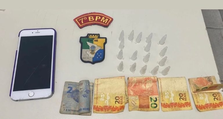 PM apreende suspeito com drogas no centro da Colônia 13