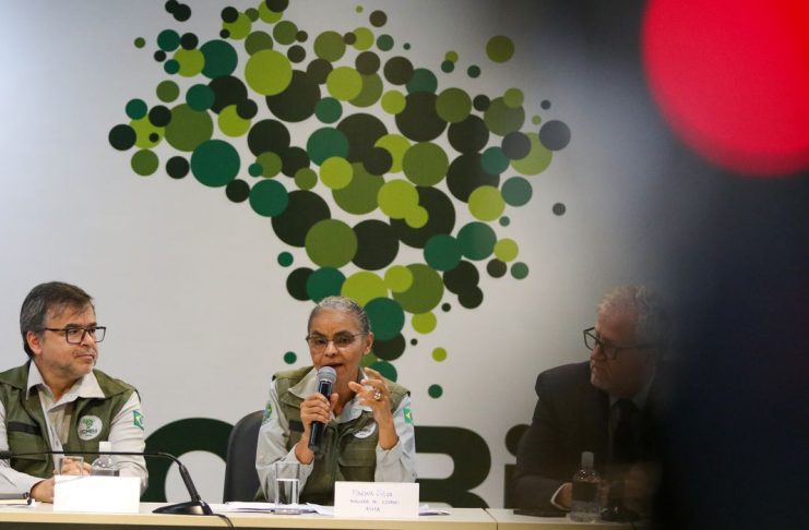 Brasília, 14/07/2023 A ministra do Meio Ambiente e Mudança do Clima, Marina Silva, acompanhada do presidente do ICMBio,  Mauro Pires, participa do aniversário do Instituto Chico Mendes de Conservação da Biodiversidade (ICMBio) Foto: Fabio Rodrigues-Pozzebom/ Agência Brasil